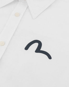 Camicia Uomo Evisu Seagull Print Oxford Shirt Bianco