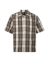 Camicia Uomo Vans Seersucker Plaid SS Woven Egret-Bungee Cord