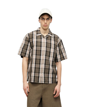 Camicia Uomo Vans Seersucker Plaid SS Woven Egret-Bungee Cord