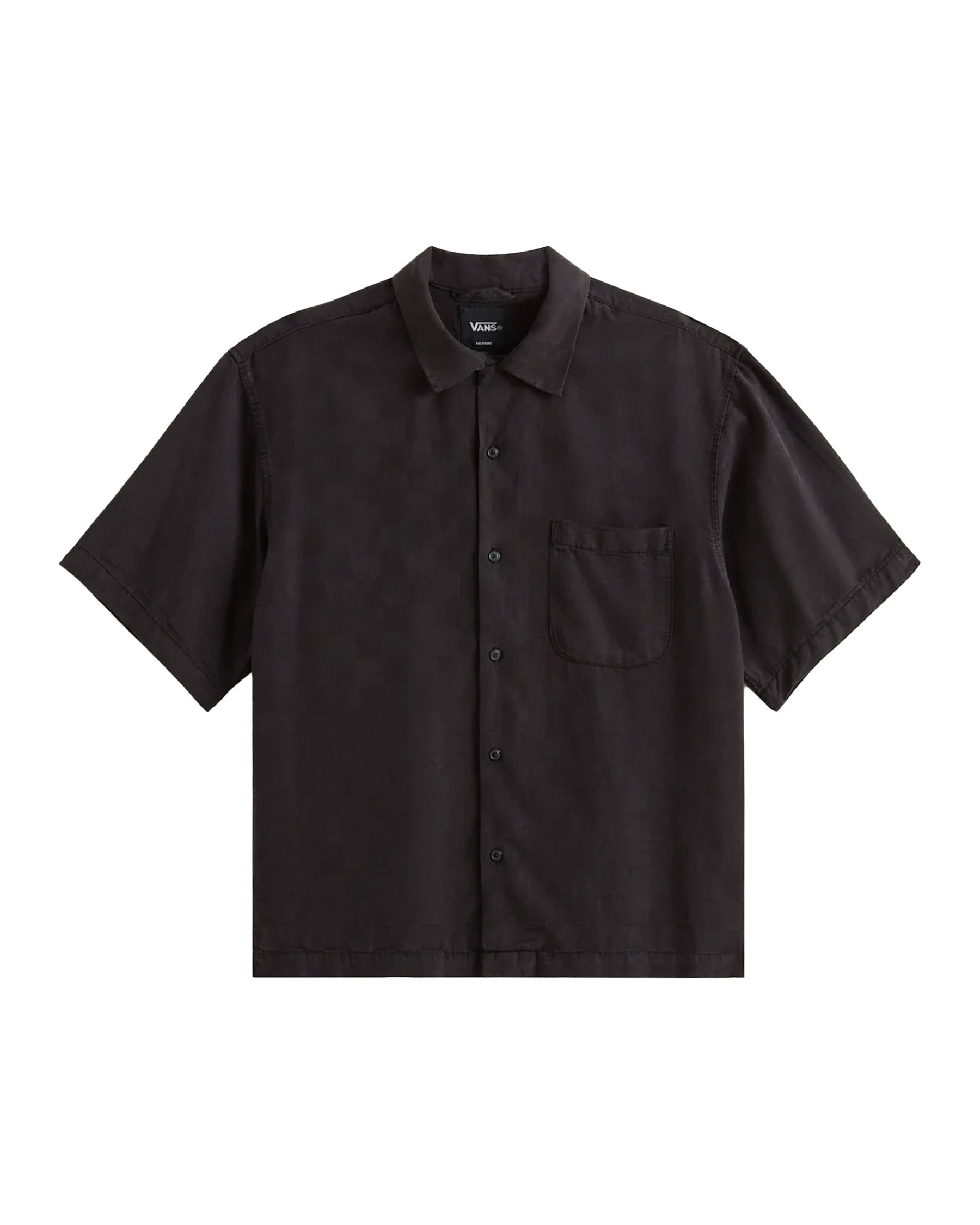 Vans Van Doren Tencel Check Camp SS Shirt Men's Black
