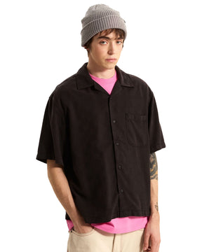 Vans Van Doren Tencel Check Camp SS Shirt Men's Black
