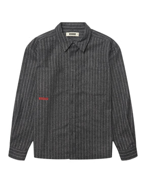 Camicia Uomo Woodbird WBBuzo Herringbone Shirt Dark Grey