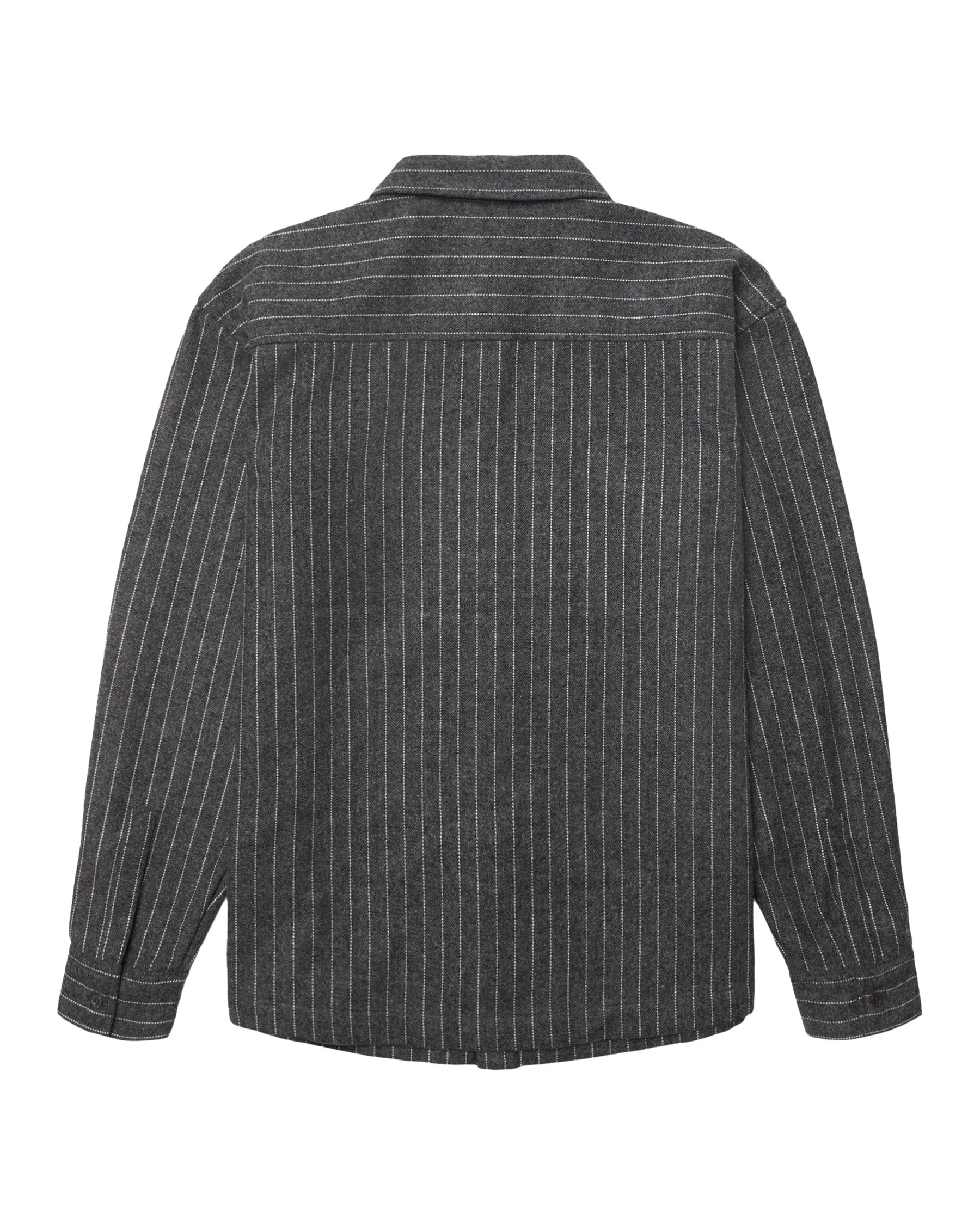 Camicia Uomo Woodbird WBBuzo Herringbone Shirt Dark Grey