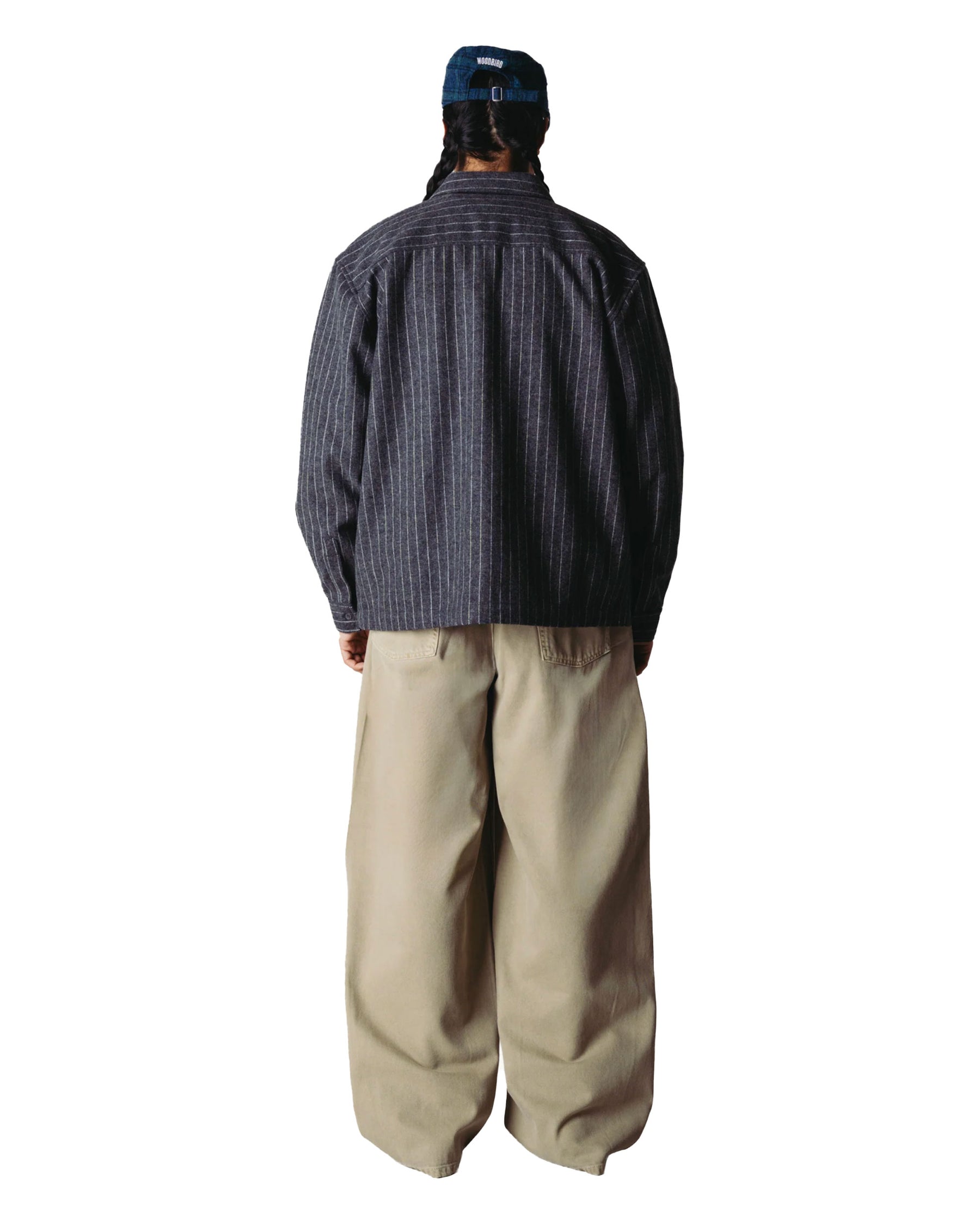 Camicia Uomo Woodbird WBBuzo Herringbone Shirt Dark Grey