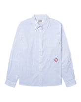 Camicia Uomo Woodbird WBBuzo Stripe EMB Shirt Bianco Blu