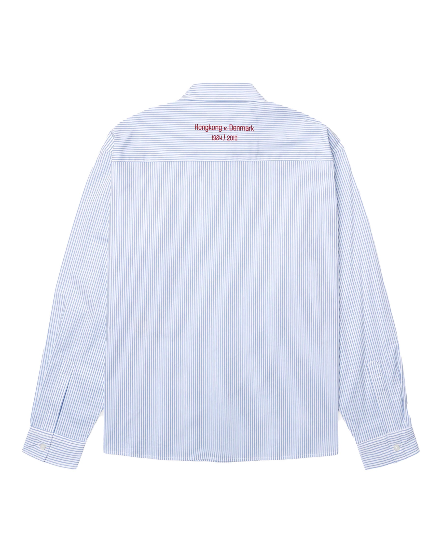 Camicia Uomo Woodbird WBBuzo Stripe EMB Shirt Bianco Blu
