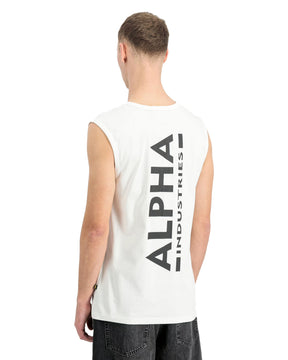 Canotta Uomo Alpha Industries Backprint Tank Bianco