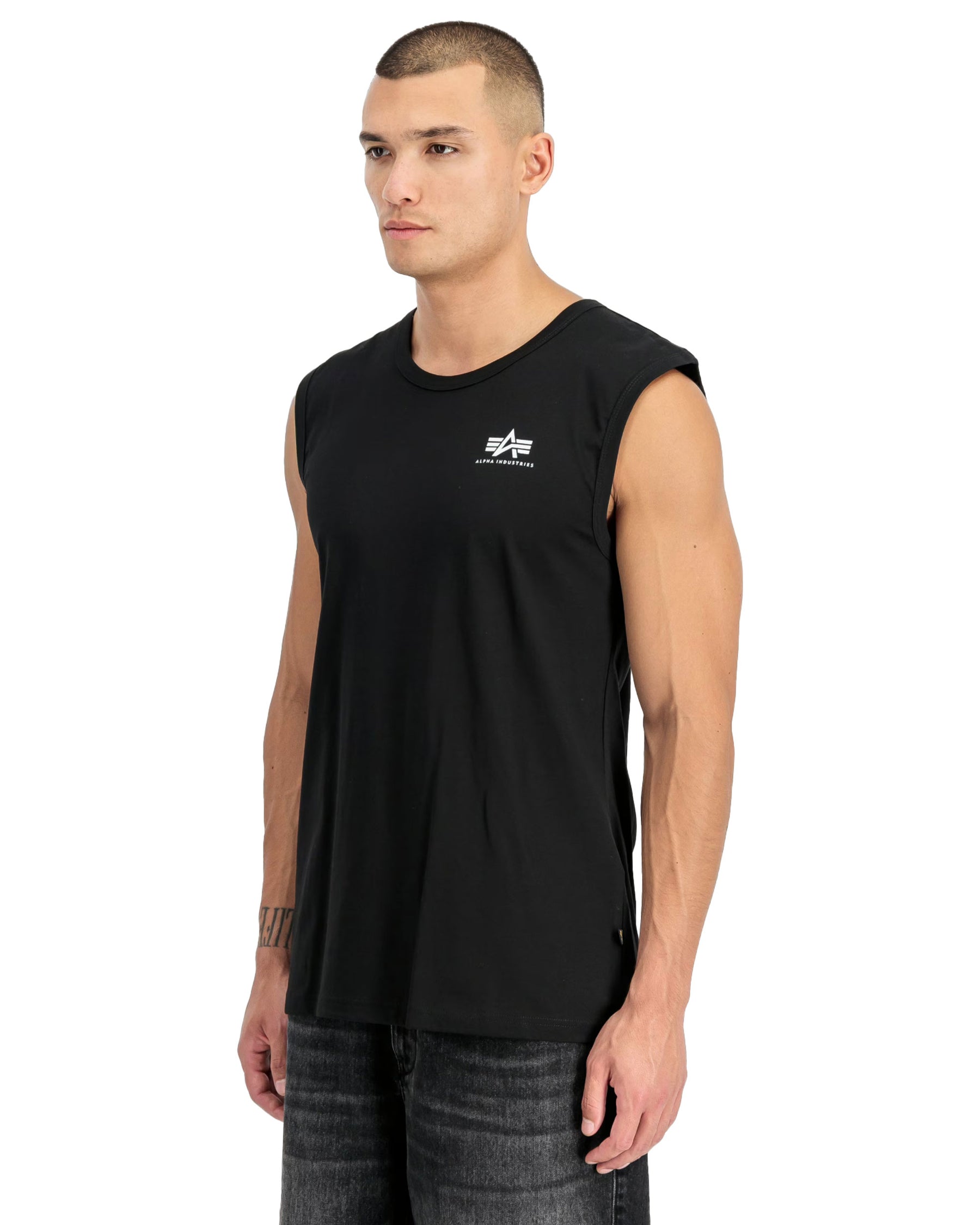 Canotta Uomo Alpha Industries Backprint Tank Nero