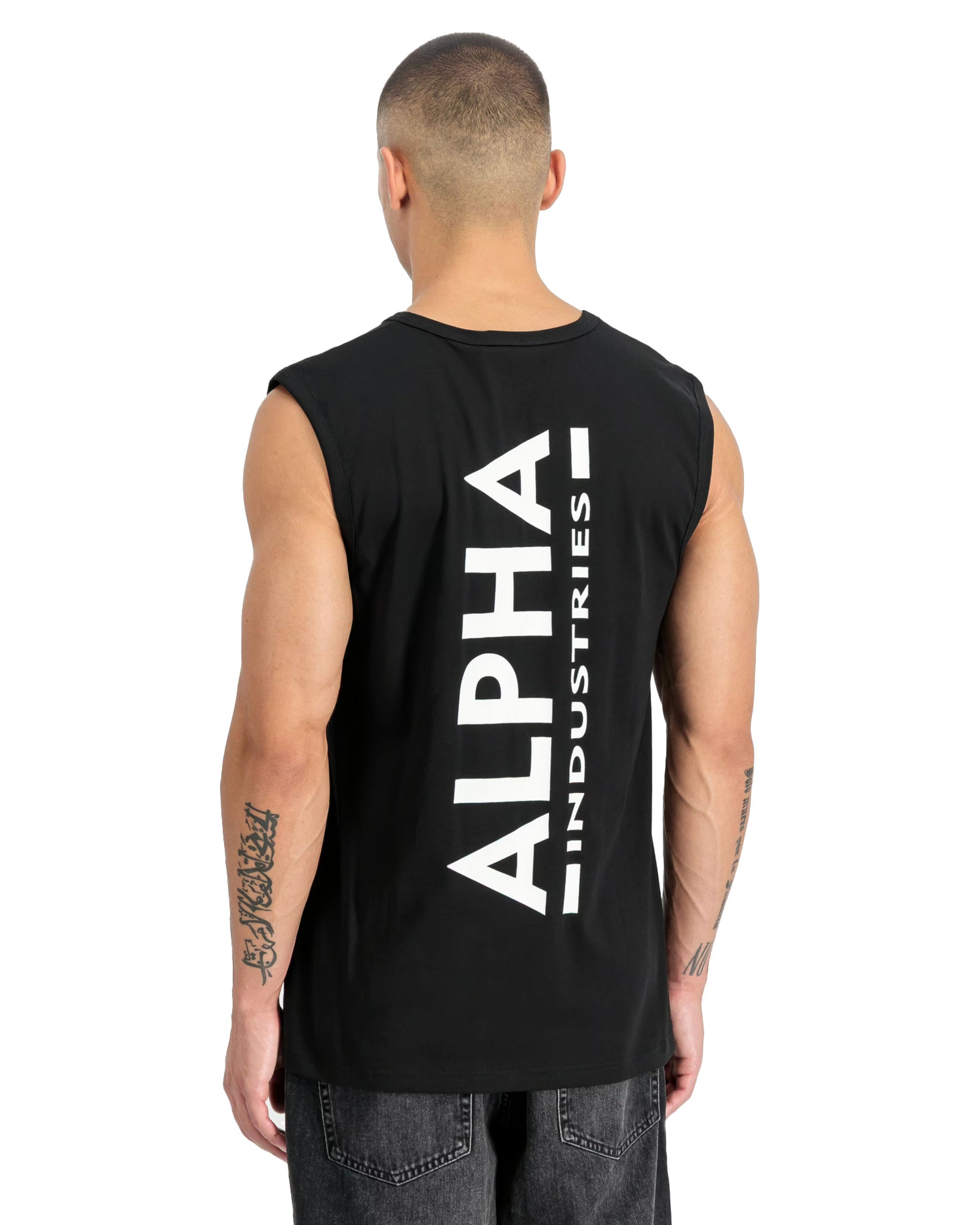 Canotta Uomo Alpha Industries Backprint Tank Nero