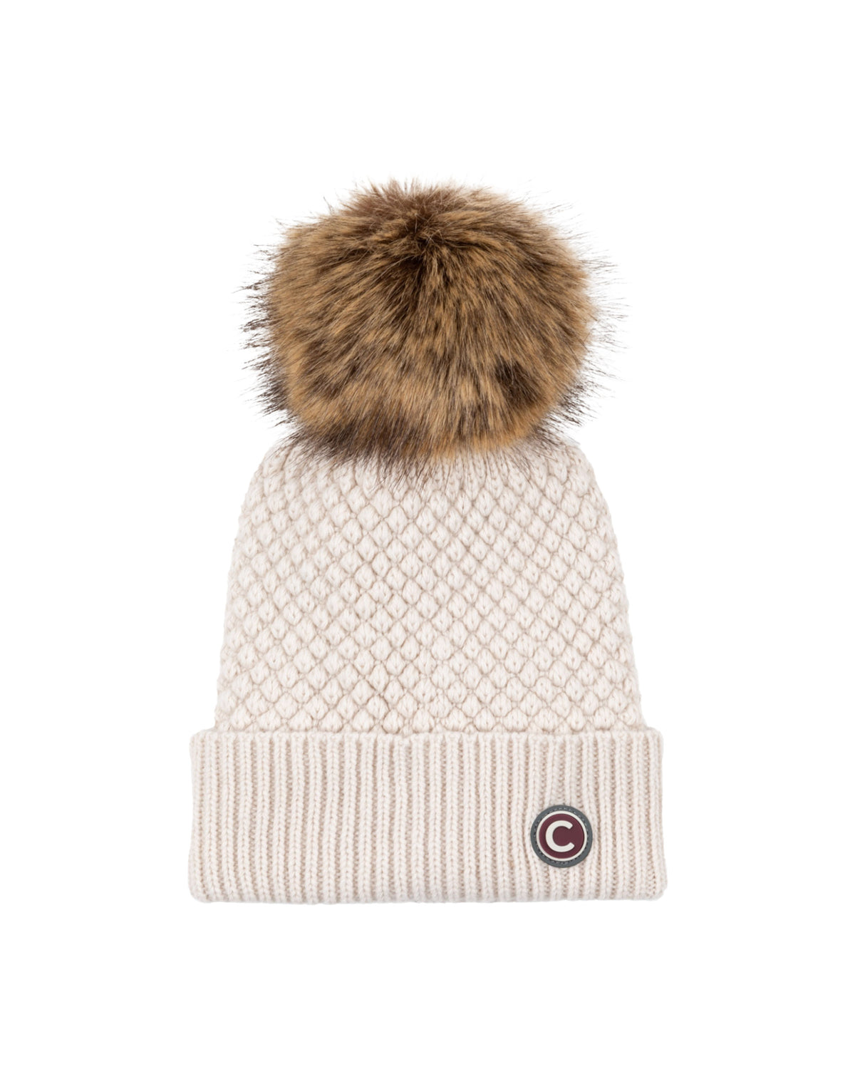 Cappello Beanie Colmar Originals Con Pompon Bianco