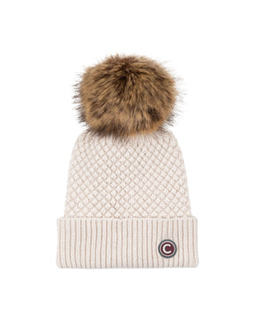 Cappello Beanie Colmar Originals Con Pompon Bianco