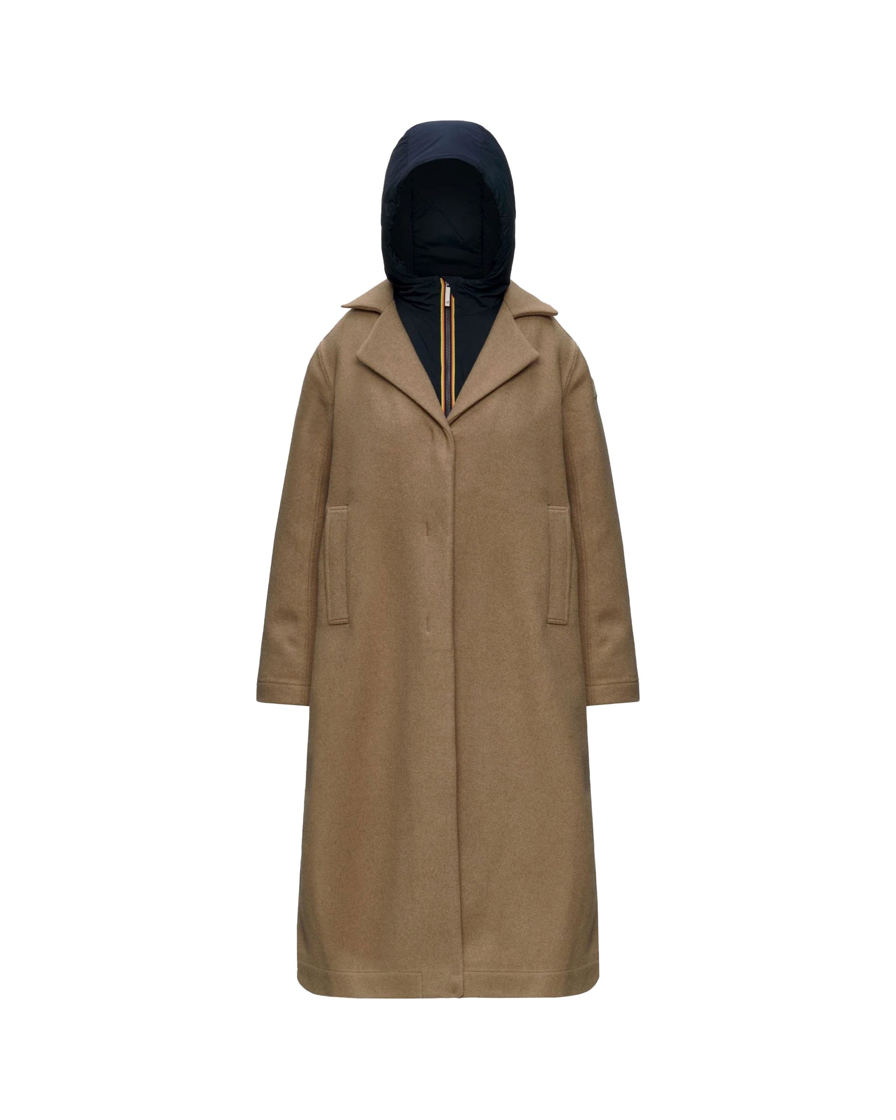 Cappotto Lana Donna K-Way Wool Nylon Beige