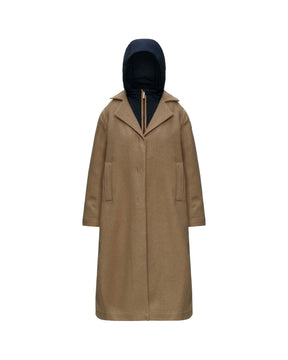 Cappotto Lana Donna K-Way Wool Nylon Beige