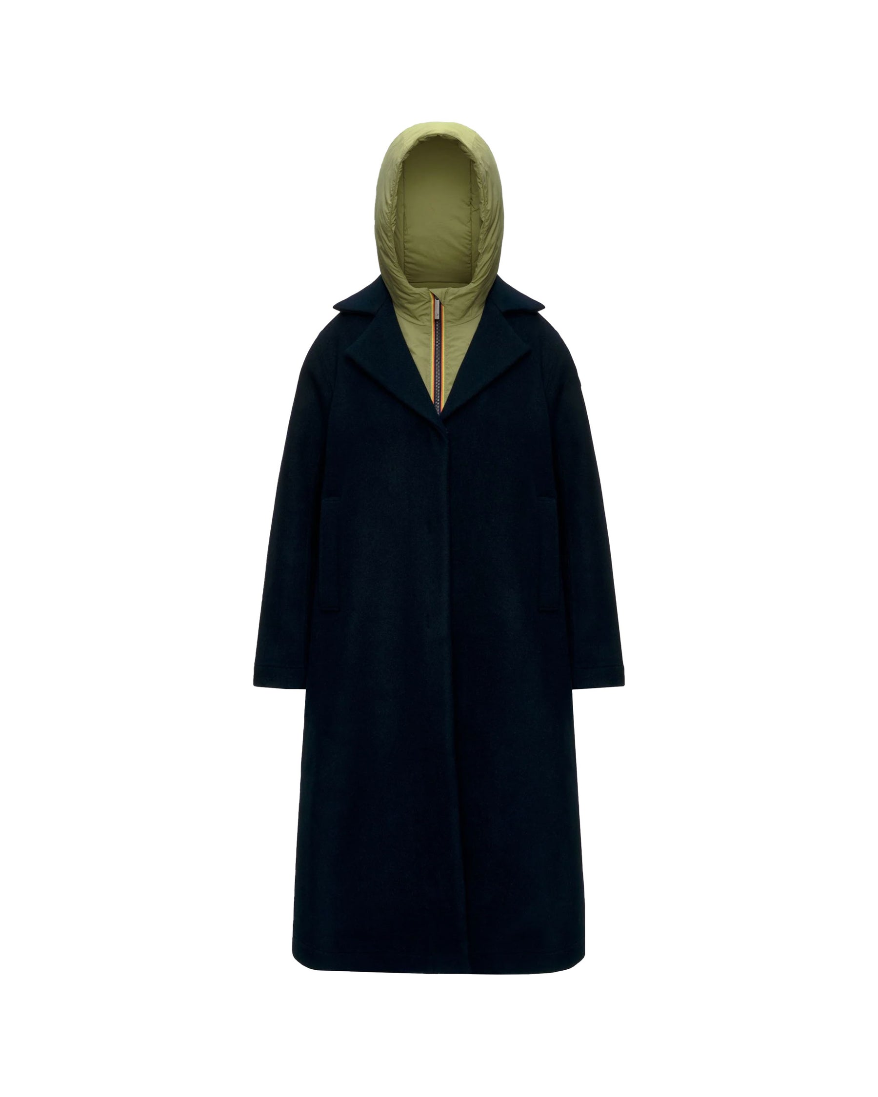 Cappotto Lana Donna K-Way Wool Nylon Blu