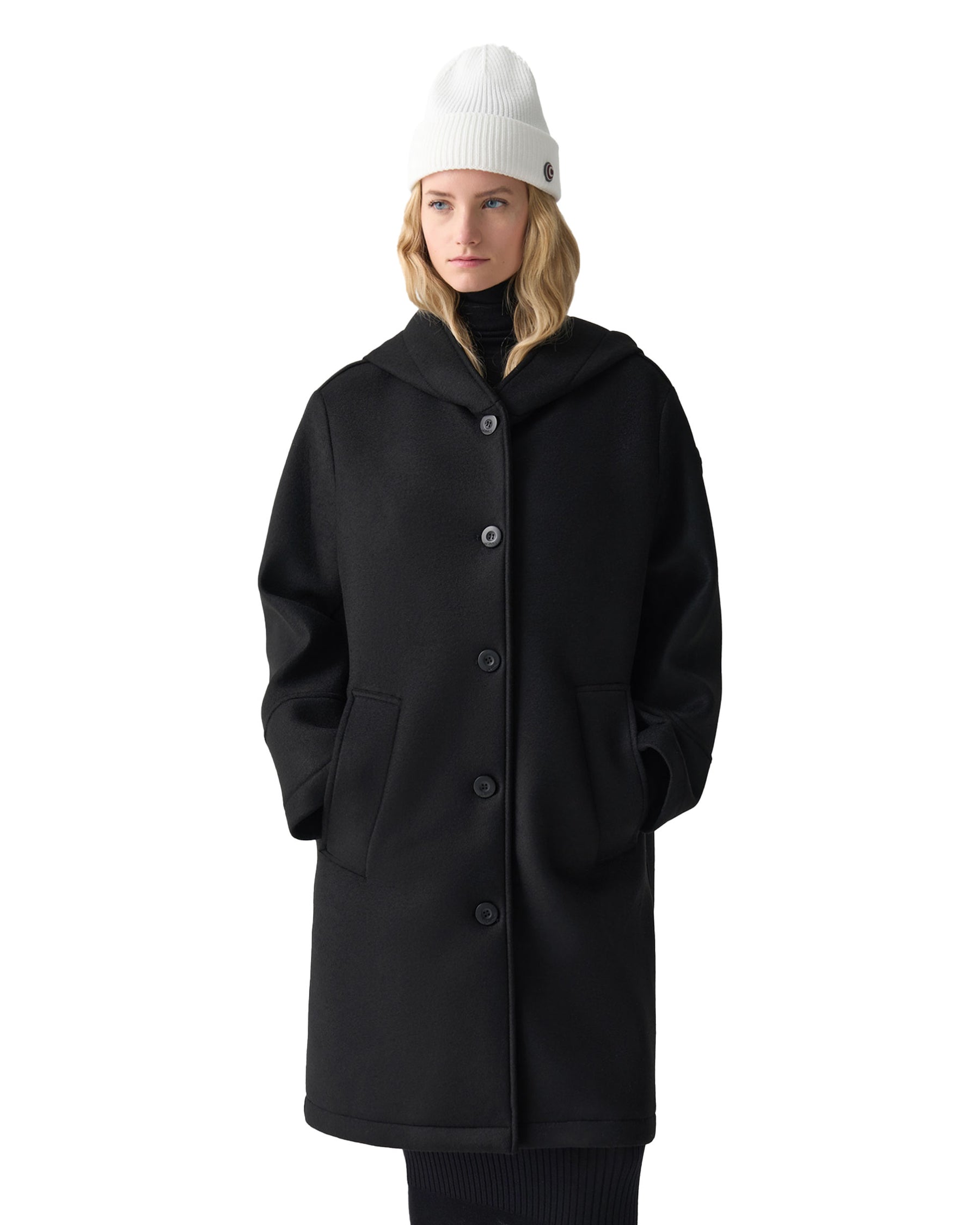 Cappotto Lungo Donna Colmar Originals In Panno Nero
