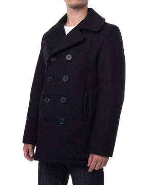 Schott NYC Classic Melton Wool Navy Pea Coat