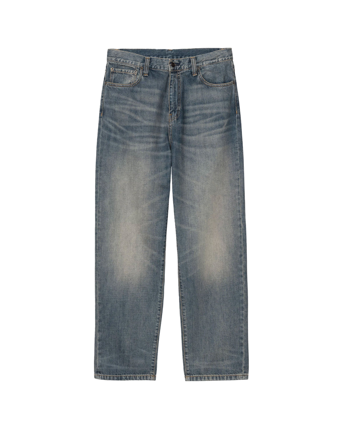 Carhartt Wip Aaron Pant Blue Worn Used Wash