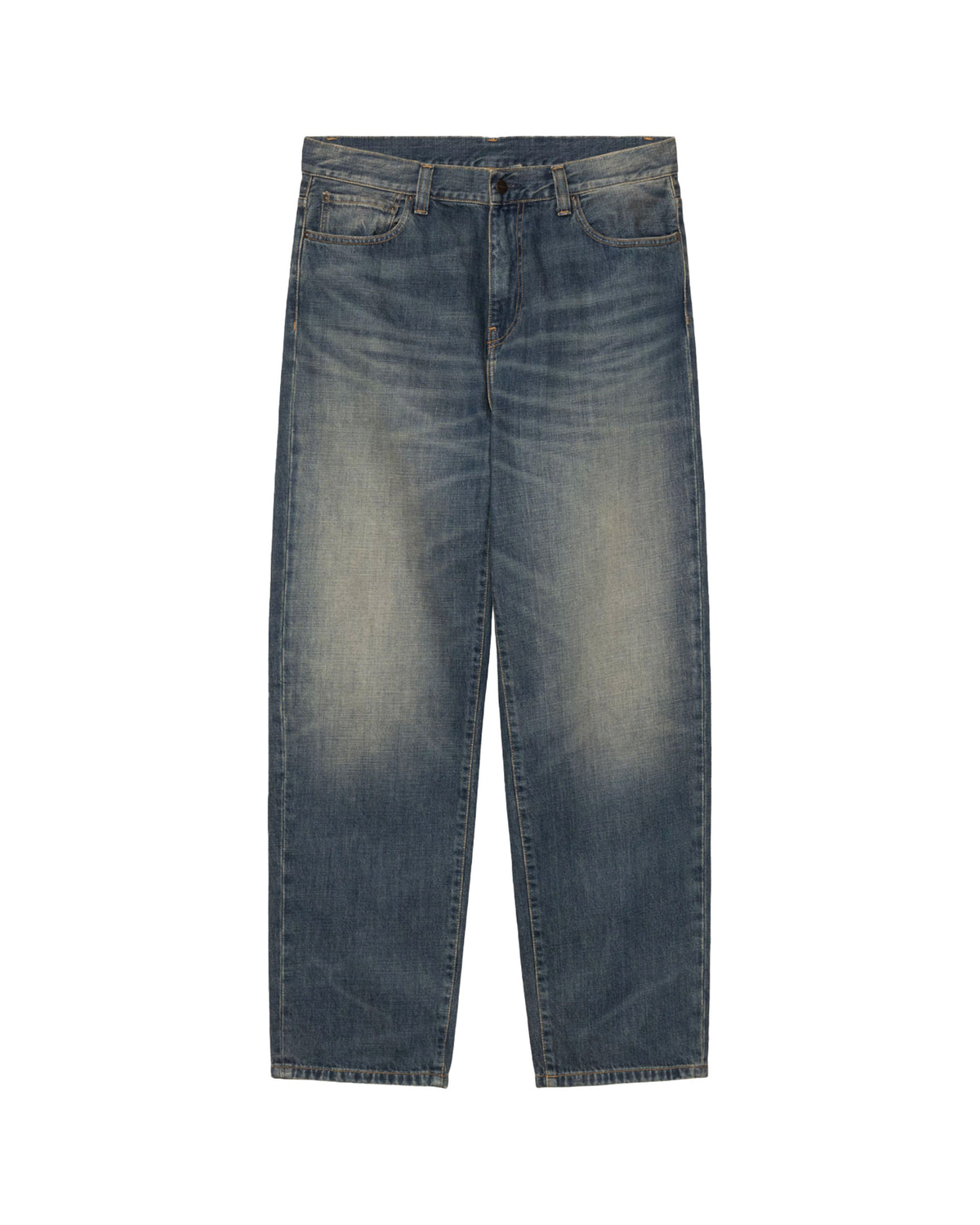 Carhartt Wip Aaron Pant 'Camano' Denim Blue mid worn used