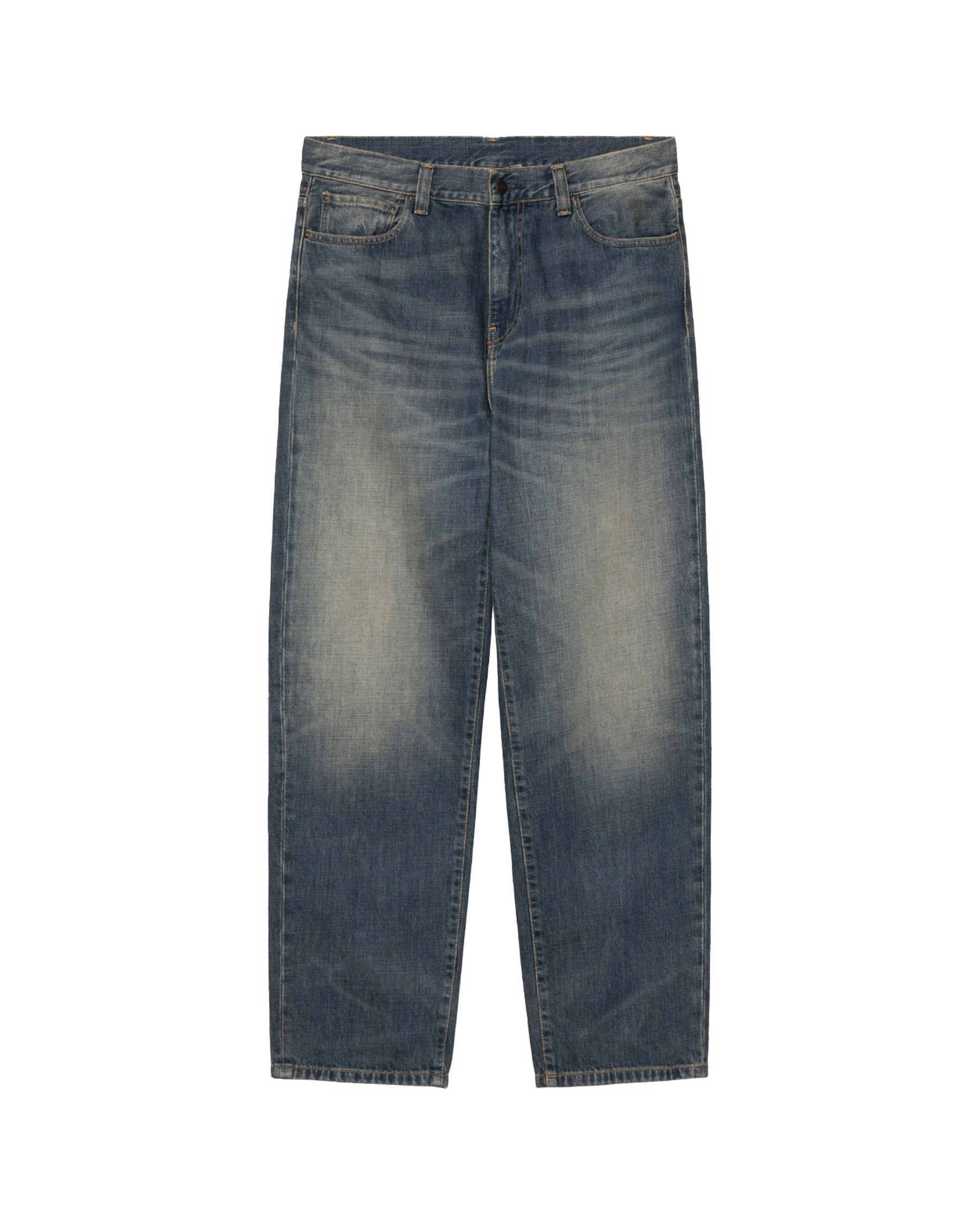 Carhartt Wip Aaron Pant 'Camano' Denim Blue mid worn used