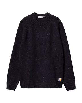 Carhartt Wip Anglistic Sweater Speckled Dark Navy