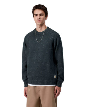 Carhartt Wip Anglistic Sweater Speckled Deep Lagoon