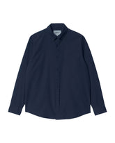 Camicia Uomo Bolton Shirt Blu Scuro garment dyed