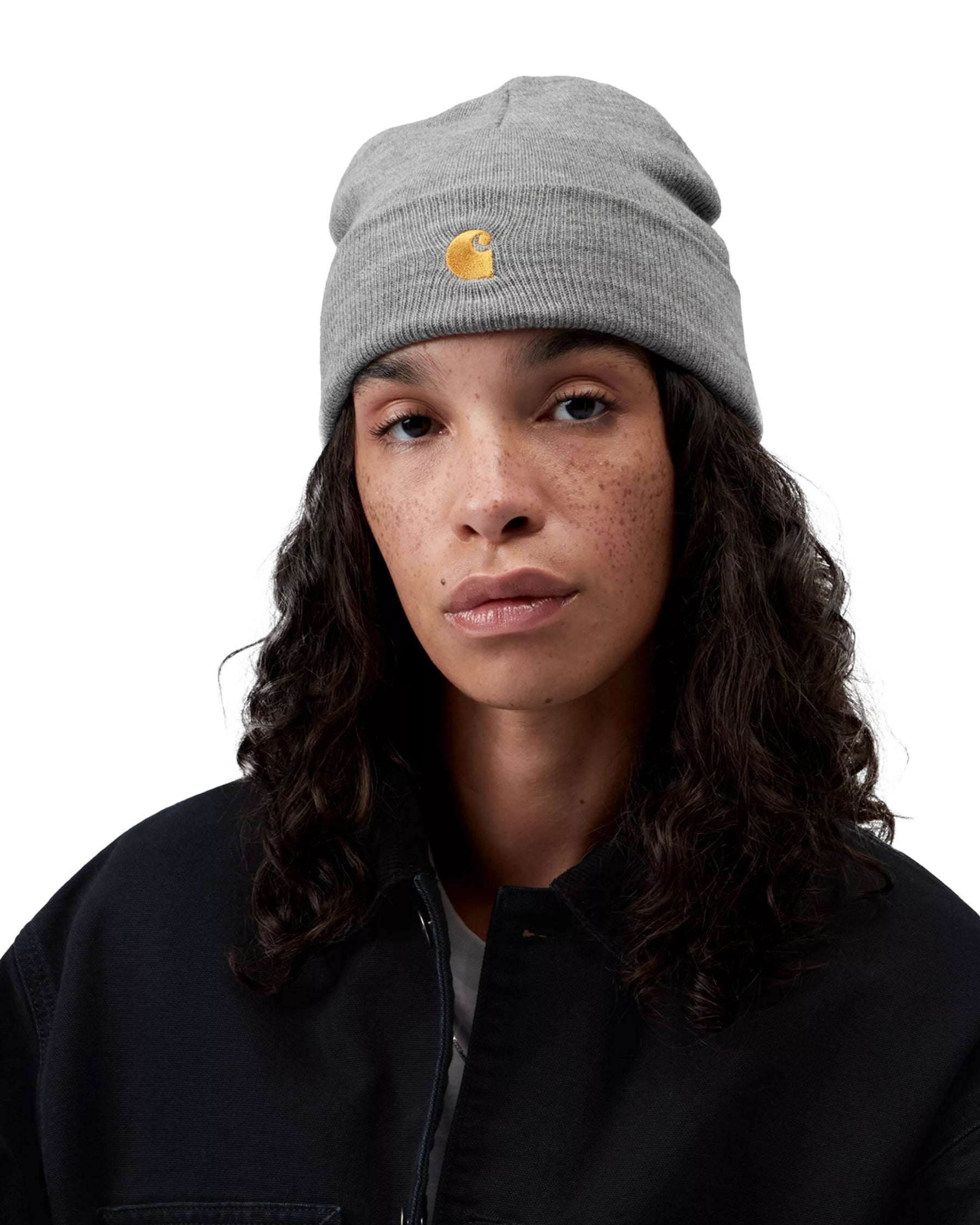 Carhartt Wip Chase Beanie Grey Heather-Gold