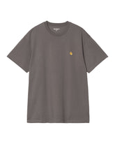 Carhartt Wip Chase Tee Grigio Scuro Oro