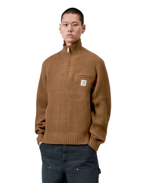 Carhartt Wip Detroit Half Zip Sweater WIP H Brown