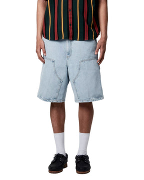 Carhartt Wip Double Knee Short Blue Heavy Stone Bleached