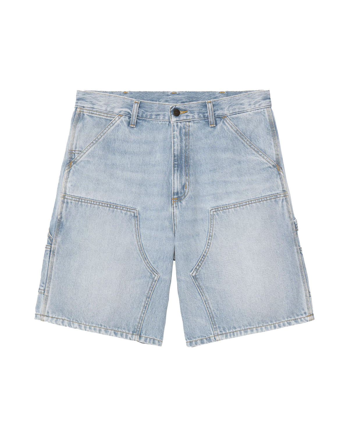 Bermuda Uomo Double Knee Short Blu Heavy Worn Bleached