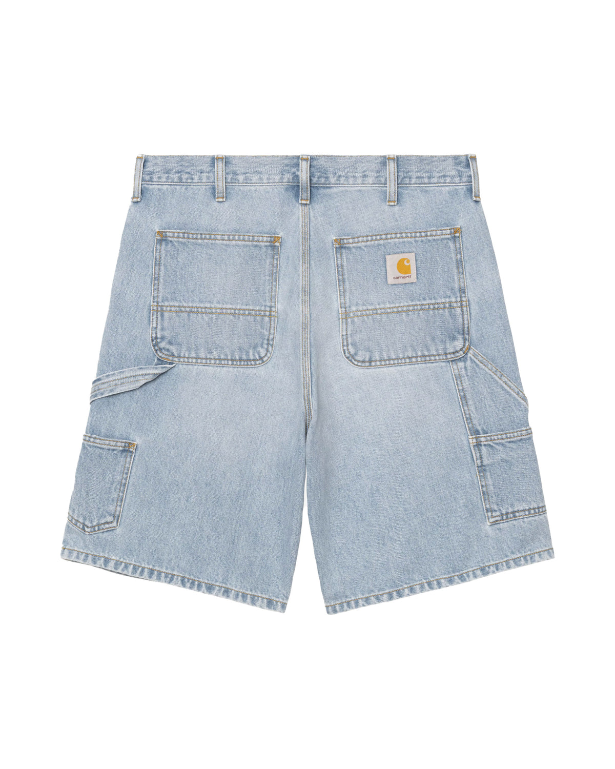 Bermuda Uomo Double Knee Short Blu Heavy Worn Bleached