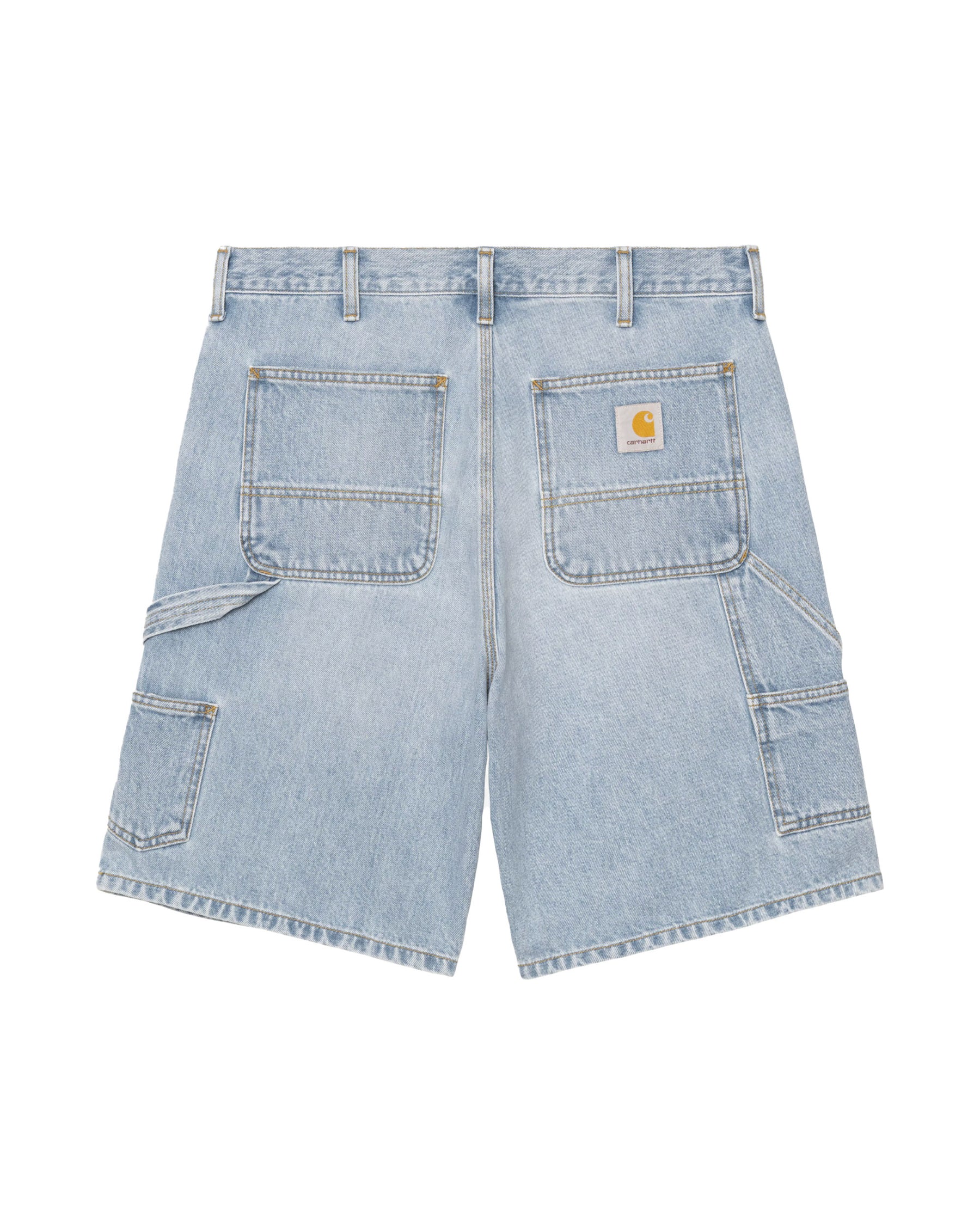 Bermuda Men's Double Knee Short Blue Heavy Worn Bleached