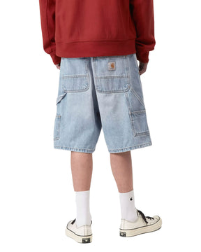 Bermuda Men's Double Knee Short Blue Heavy Worn Bleached