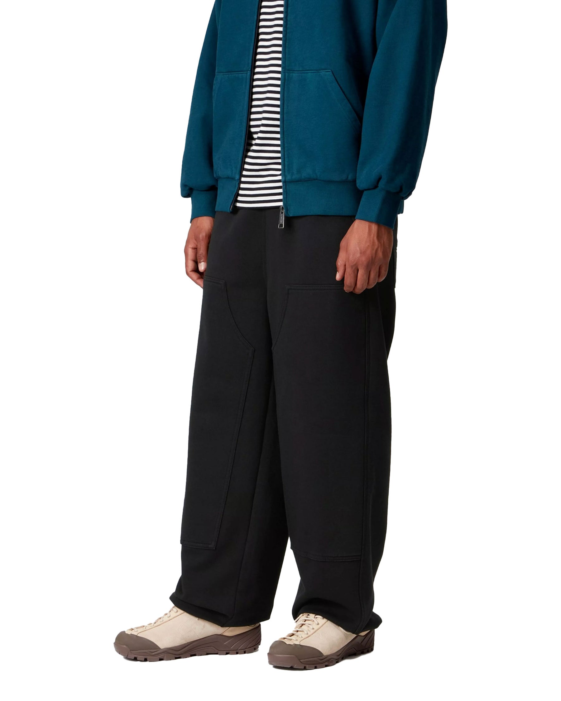 Carhartt Wip Double Knee Sweat Pant Black Stone Washed