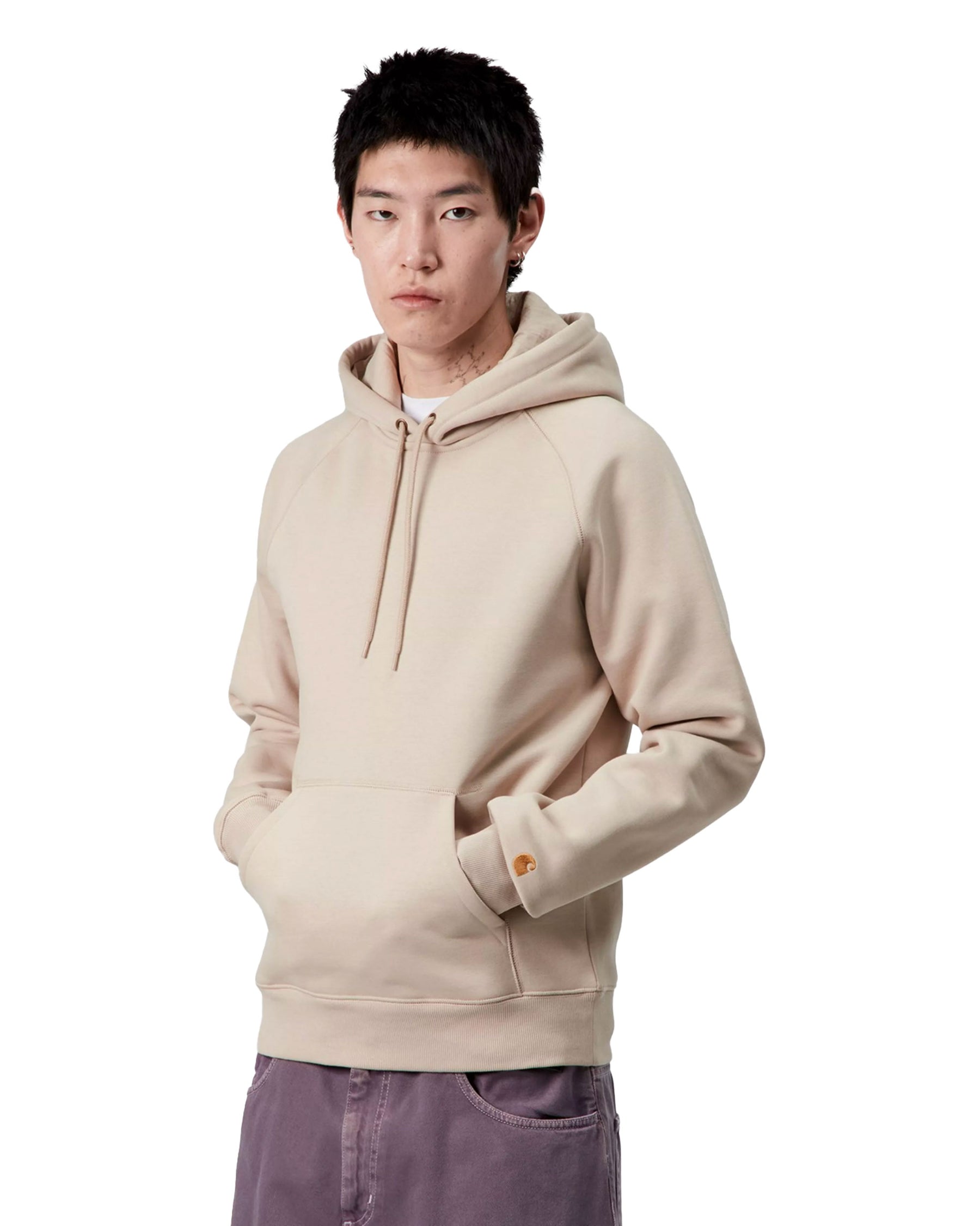 Carhartt Wip Hooded Chase Sweat Fleur De Sel-Gold