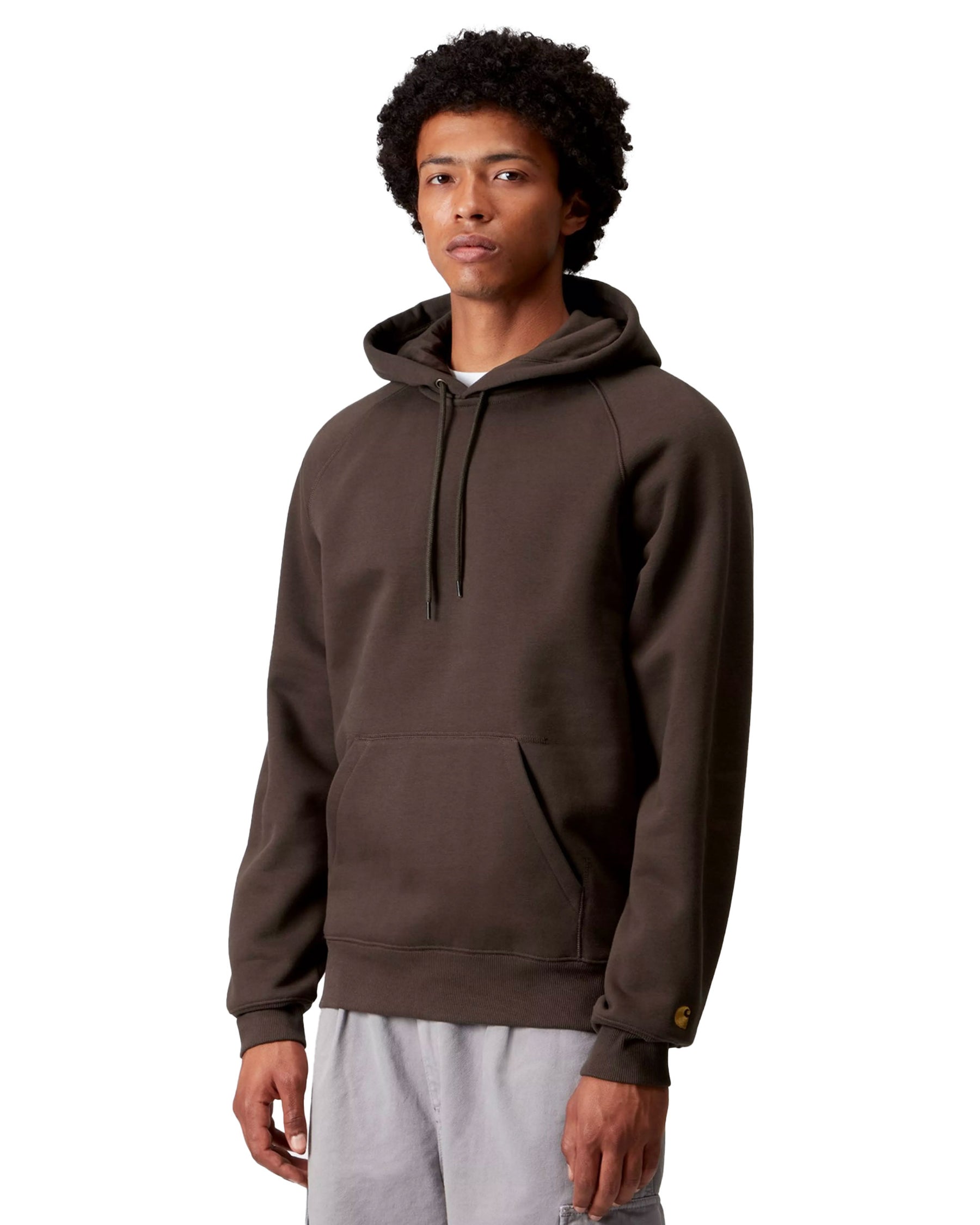 Carhartt Wip Hooded Chase Sweat Tobacco-Gold