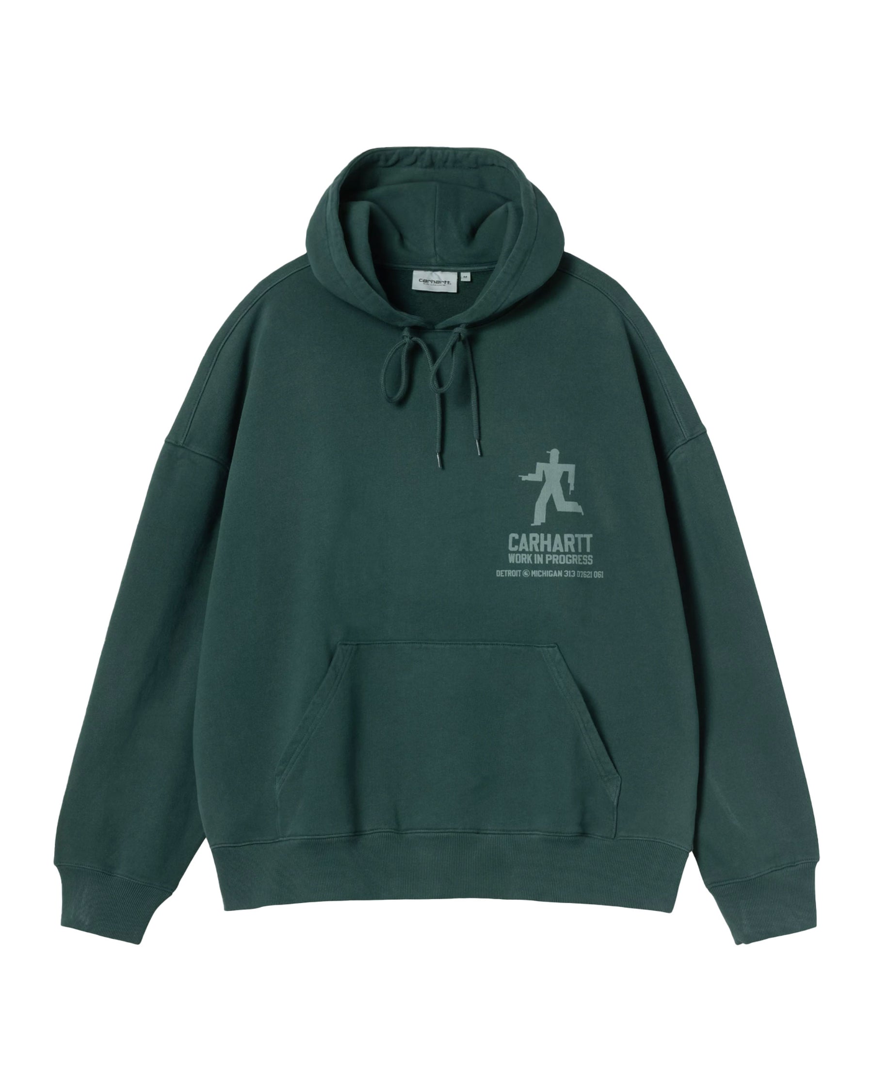 Carhartt Wip Hooded Distance Sweat Dark Fir stone dyed