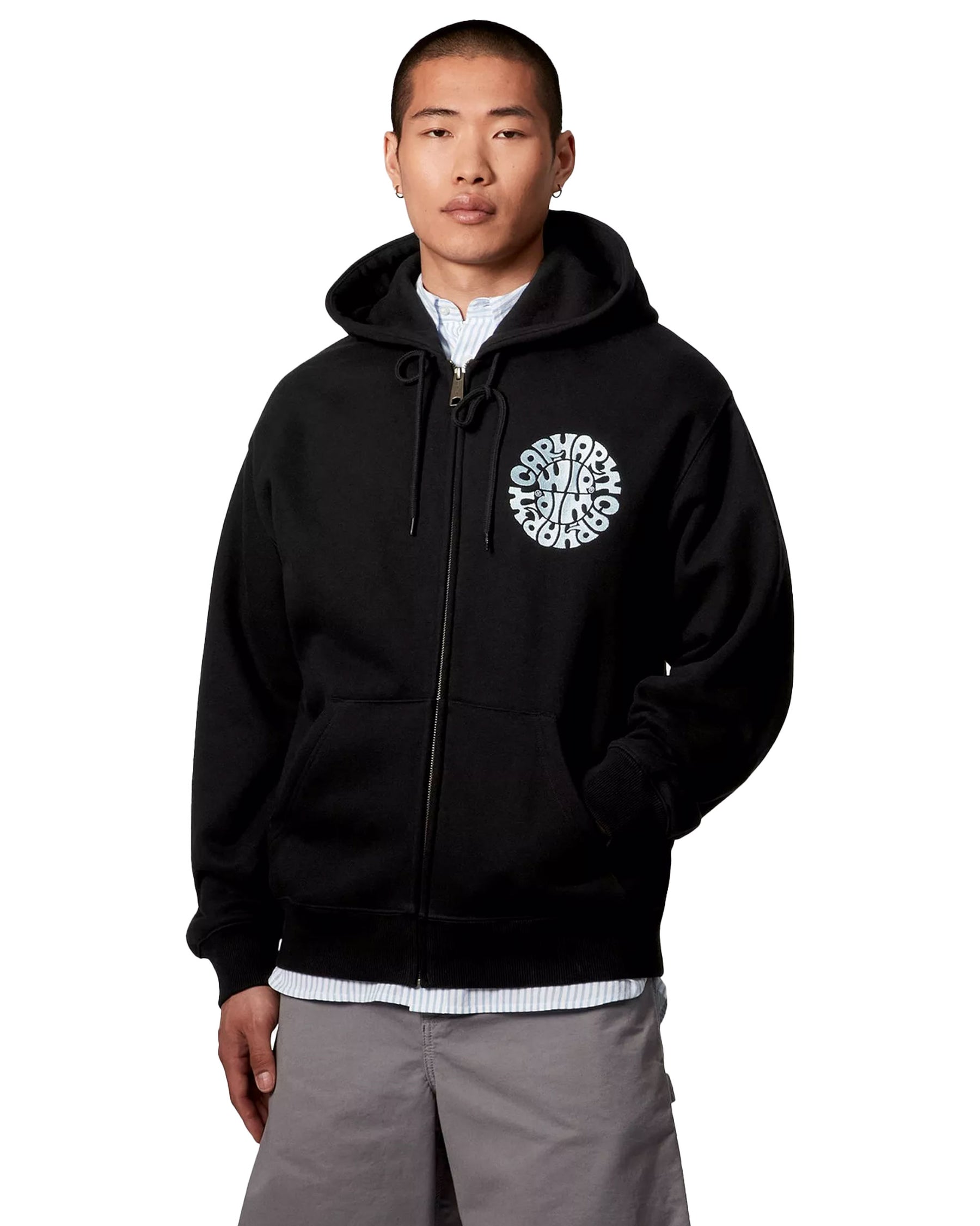 Carhartt Wip Hooded Jazzy Sweat Jacket Black-Air Sky