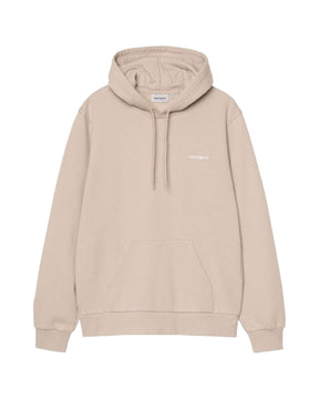 Carhartt Wip Hooded Script Embroidery Sweat Fleur de Sel White