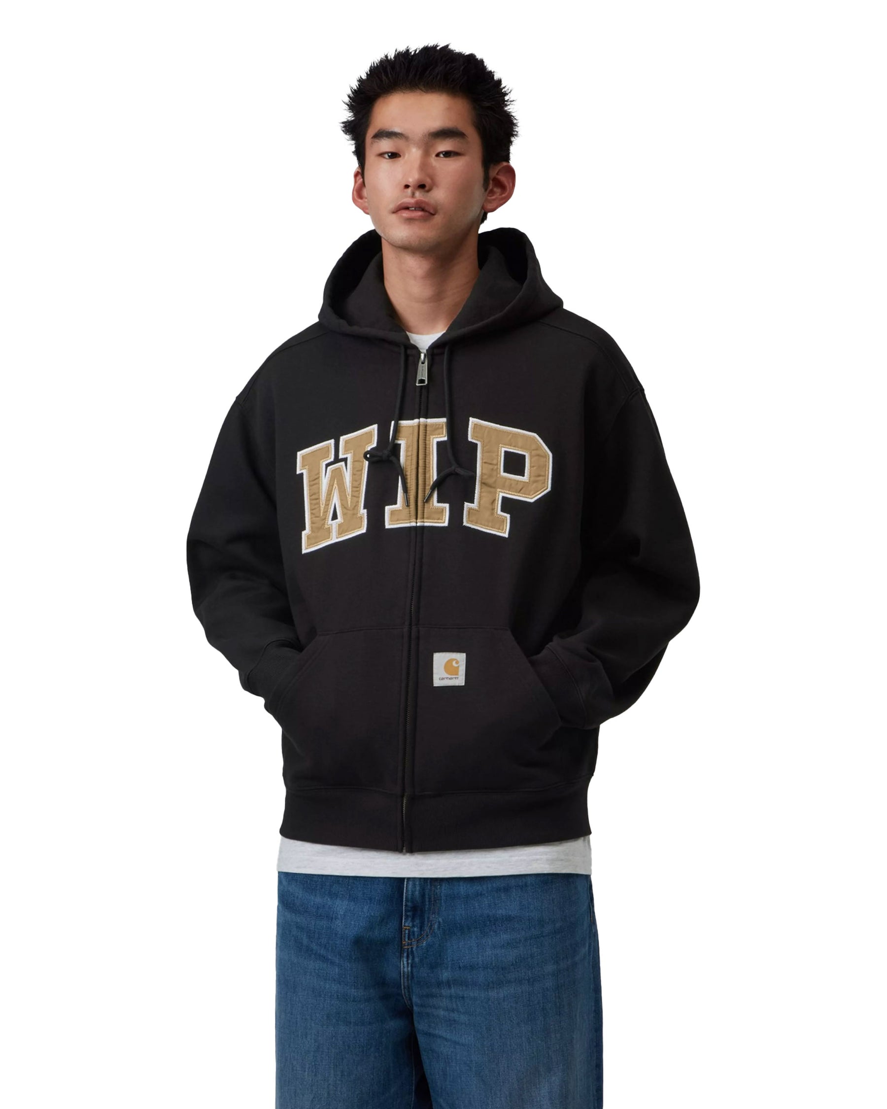 Carhartt Wip Hooded WIP Sweat Jacket Black stone washed