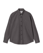 Carhartt Wip L-S Bolton Shirt Graphite Garment Dyed