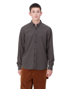 Carhartt Wip L-S Bolton Shirt Graphite Garment Dyed