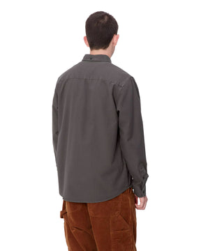 Carhartt Wip L-S Bolton Shirt Graphite Garment Dyed