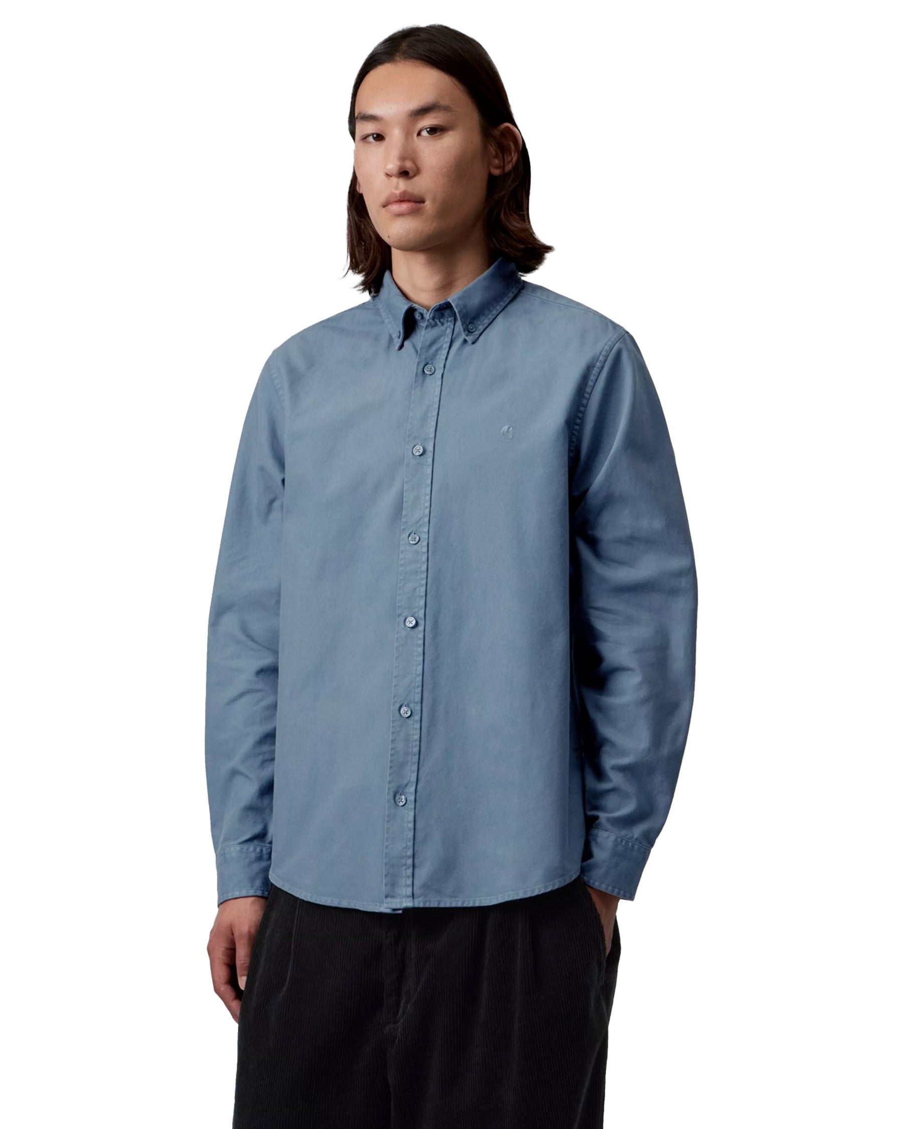 Carhartt Wip L-S Bolton Shirt Icesheet Garment Dyed