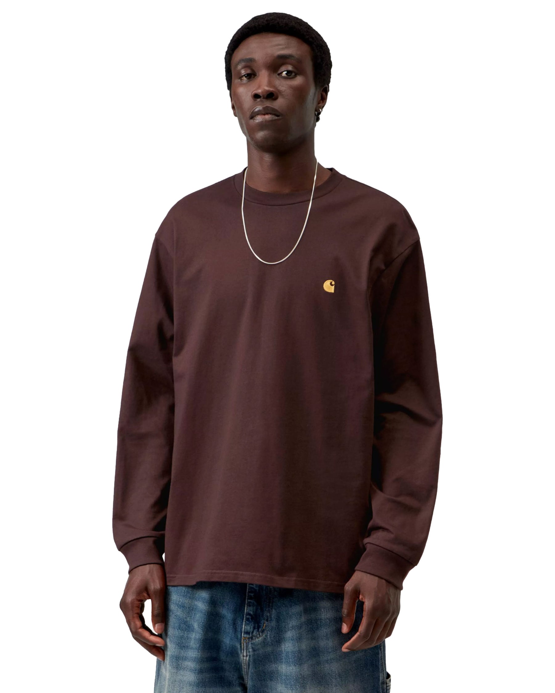 Carhartt Wip L-S Chase T-Shirt Palisander-Gold