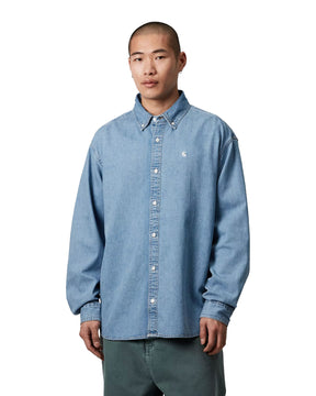 Carhartt Wip L-S Lucas Shirt Blue bleached