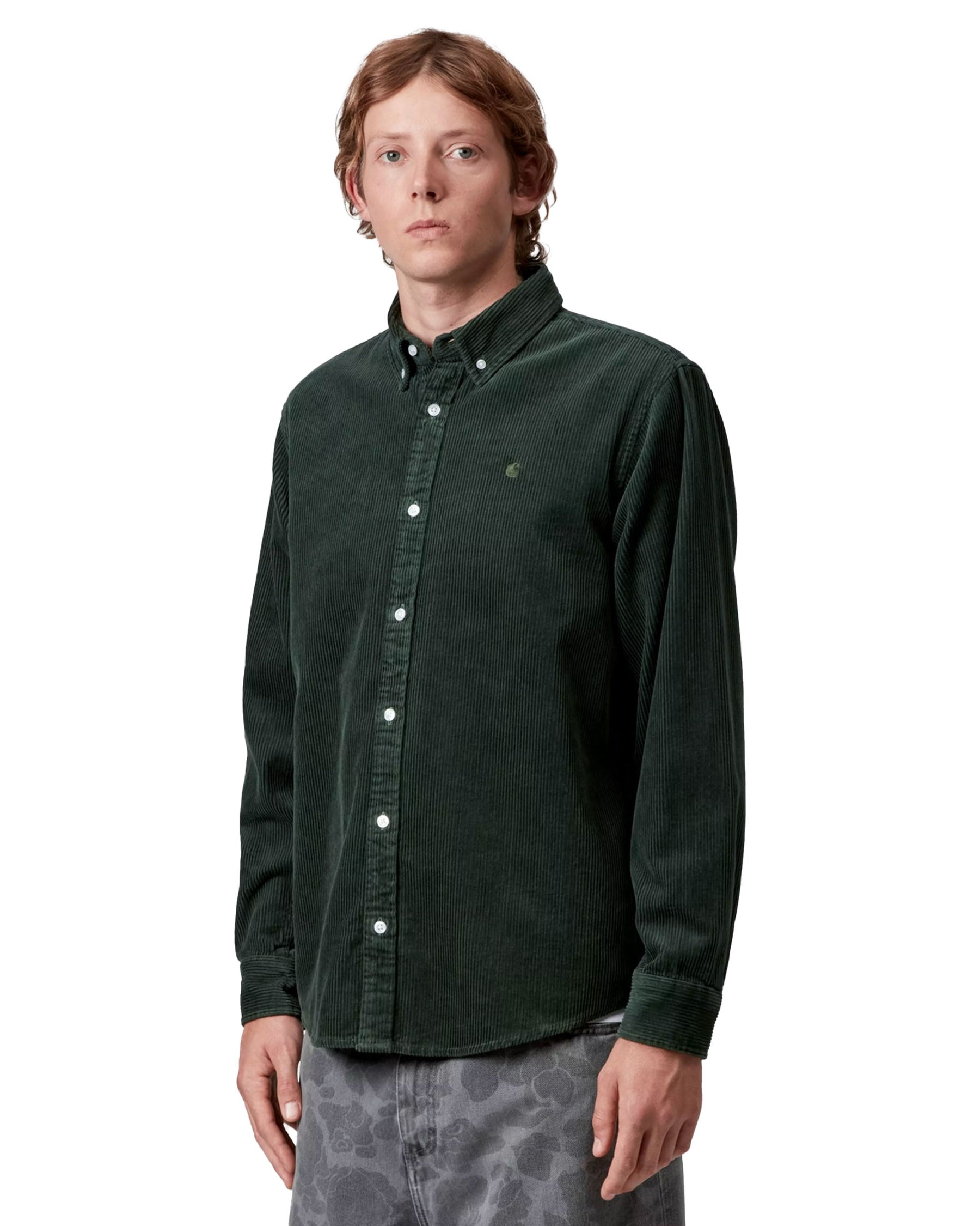 Carhartt Wip L-S Madison Cord Shirt Sycamore Tree