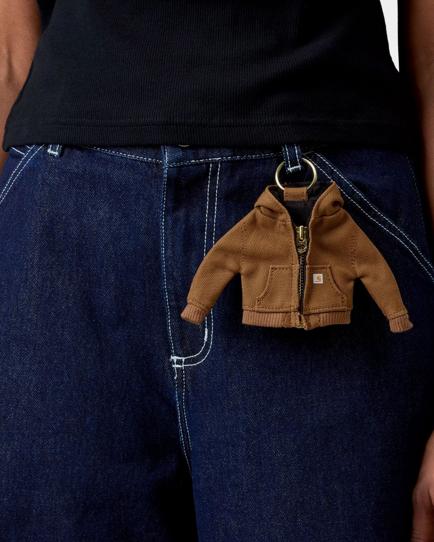 Carhartt Wip Mini Active Jacket Keychain Hamilton Brown