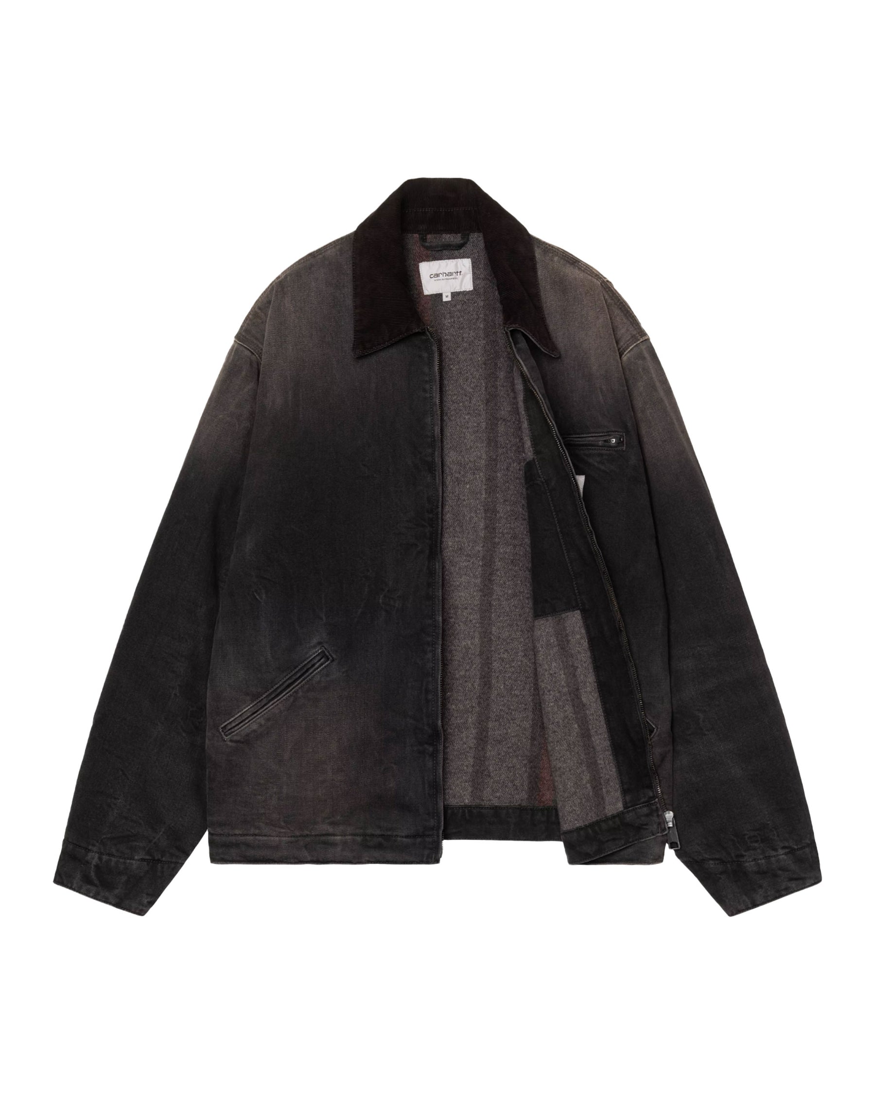 Carhartt Wip OG Detroit Jacket Black-Black tobacco used wash